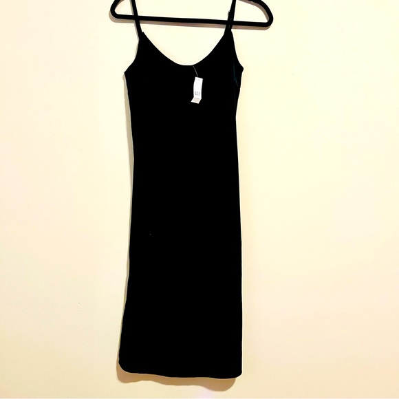 NWT! GAP Velvet Classic Midi Slip Dress size XS in black - Picture 5 of 10